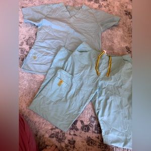 Smile Be Good Light Blue Scrub Set